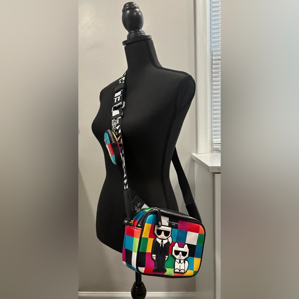 NWT Karl Lagerfeld Paris Maybelle character colorblock crossbody